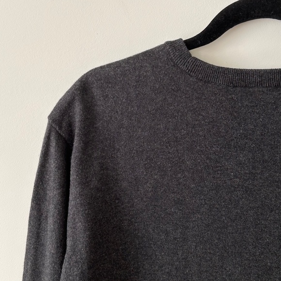 Hawker Rye Cotton & Cashmere Charcoal Gray Crewneck Sweater - Picture 11 of 16